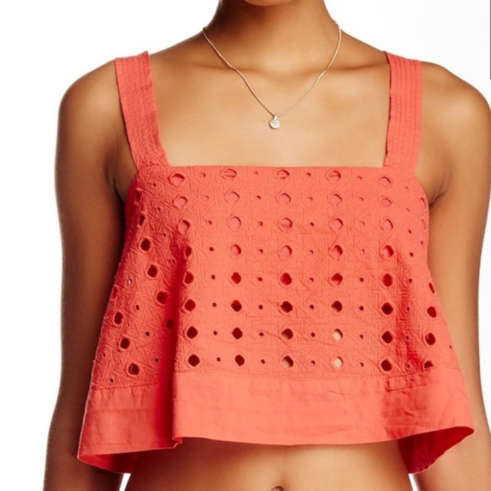 NWT Free People By My Side Eyelet Crop Top
